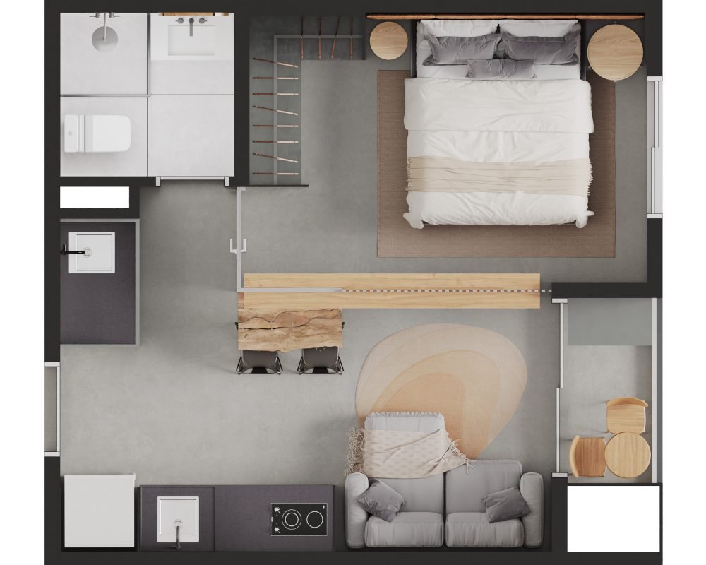 Alto das Mansões - Planta Decorada Studio