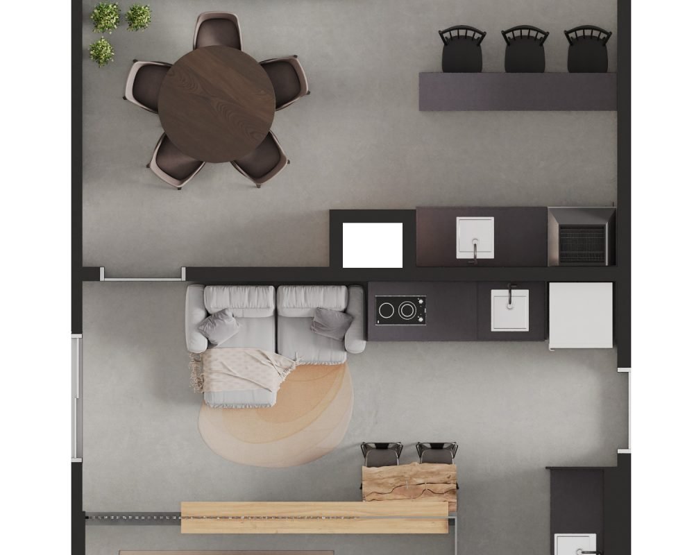 Alto das Mansões - Planta Decorada Studio Sky Garden