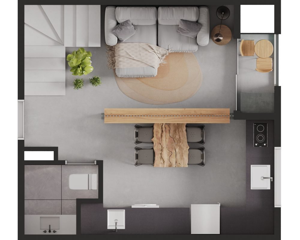 Alto das Mansões - Planta Decorada Duplex Pav 1