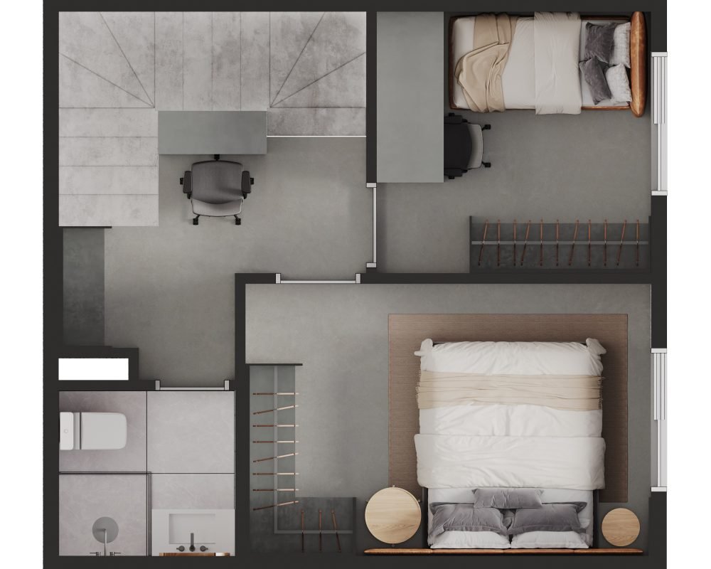 Alto das Mansões - Planta Decorada Duplex Pav 2