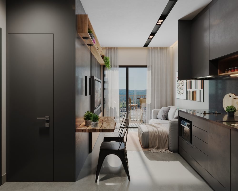 Alto das Mansões - Studio Decorado - Sala e Cozinha