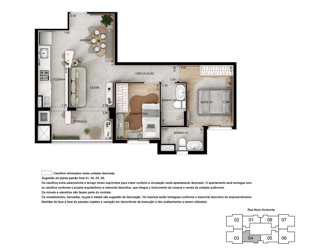 Planta Decorada 60m²