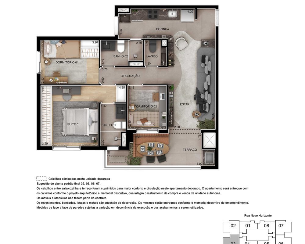 Planta Decorado 76m²